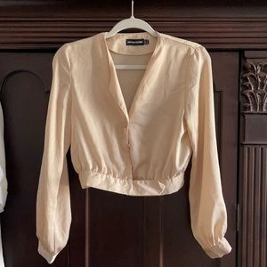 Pretty little thing champagne  crop long sleeve